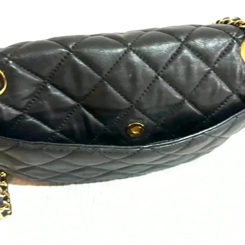 Michael Kors black quilted leather crossbody handbag